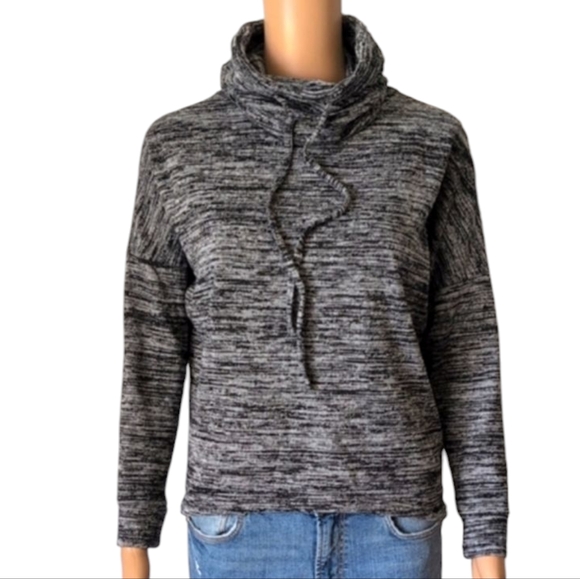 Stella Cruz Charcoal Heather Pullover Cowl Neck Top SZ M/L - Picture 2 of 11